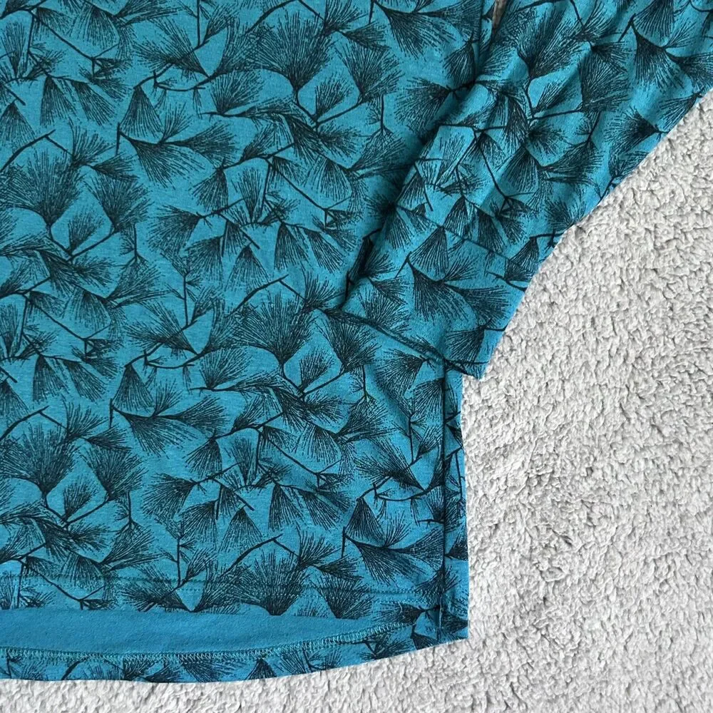 Vintage REI Mens L Quarter Zip Long Sleeve Pullover Shirt Blue Print Outdoor - Picture 8 of 15